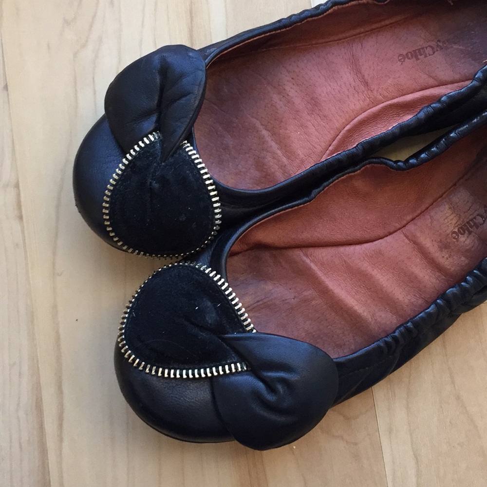 See by Chloe Black Zipper Flats Size 39